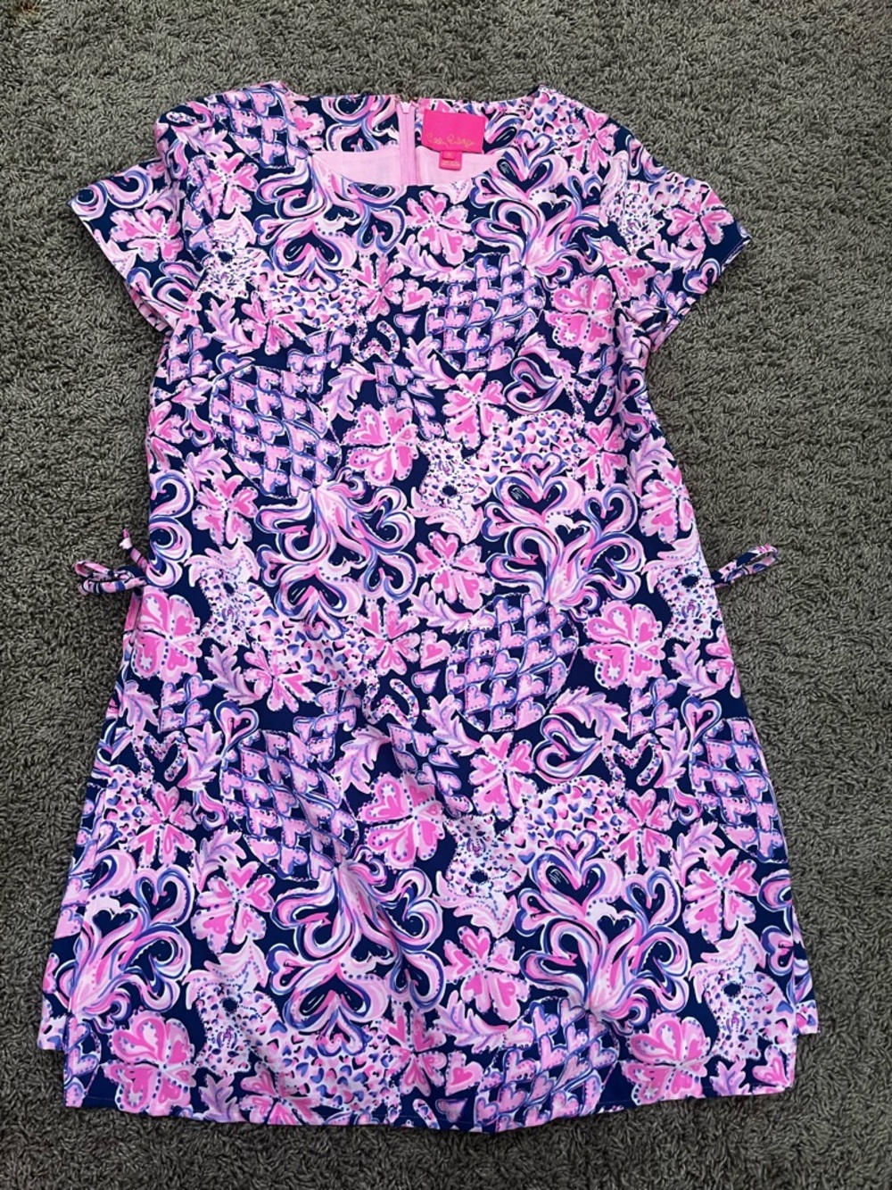 Women’s ' Navy & Pink Floral Tie-Waist Dress - Lilly Pulitzer